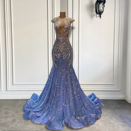 Luxury Long Prom Dresses 2023 Sparkly Mermaid..