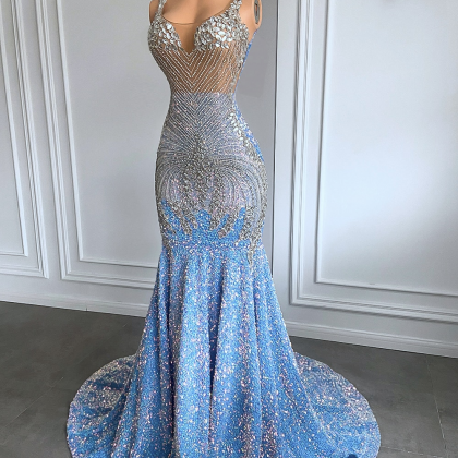 Luxury Long Prom Dresses 2023 Sparkly Mermaid..