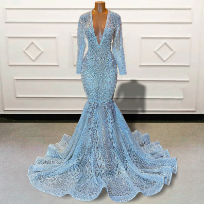 Luxury Mermaid Long Prom Dresses 2023 Sparkly..