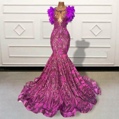 Luxury Mermaid Long Prom Dresses 2023 Sparkly..