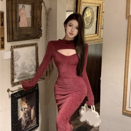 Sexy Long Dresses For Women O-neck Hollow Out..