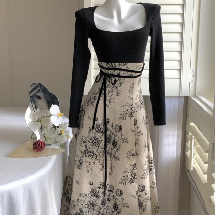 Women's Floral Patchwork Midi Dress..
